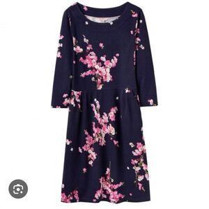 Joules Beth navy floral cherry blossom sheath dress